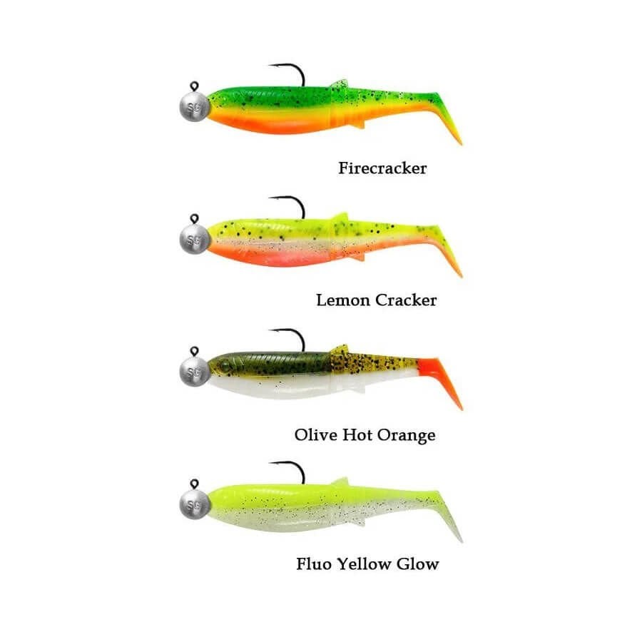 Savage Gear Cannibal Shad 8 cm 5 gr+7.5 gr #2/0 Dark Water 4+4 Adet