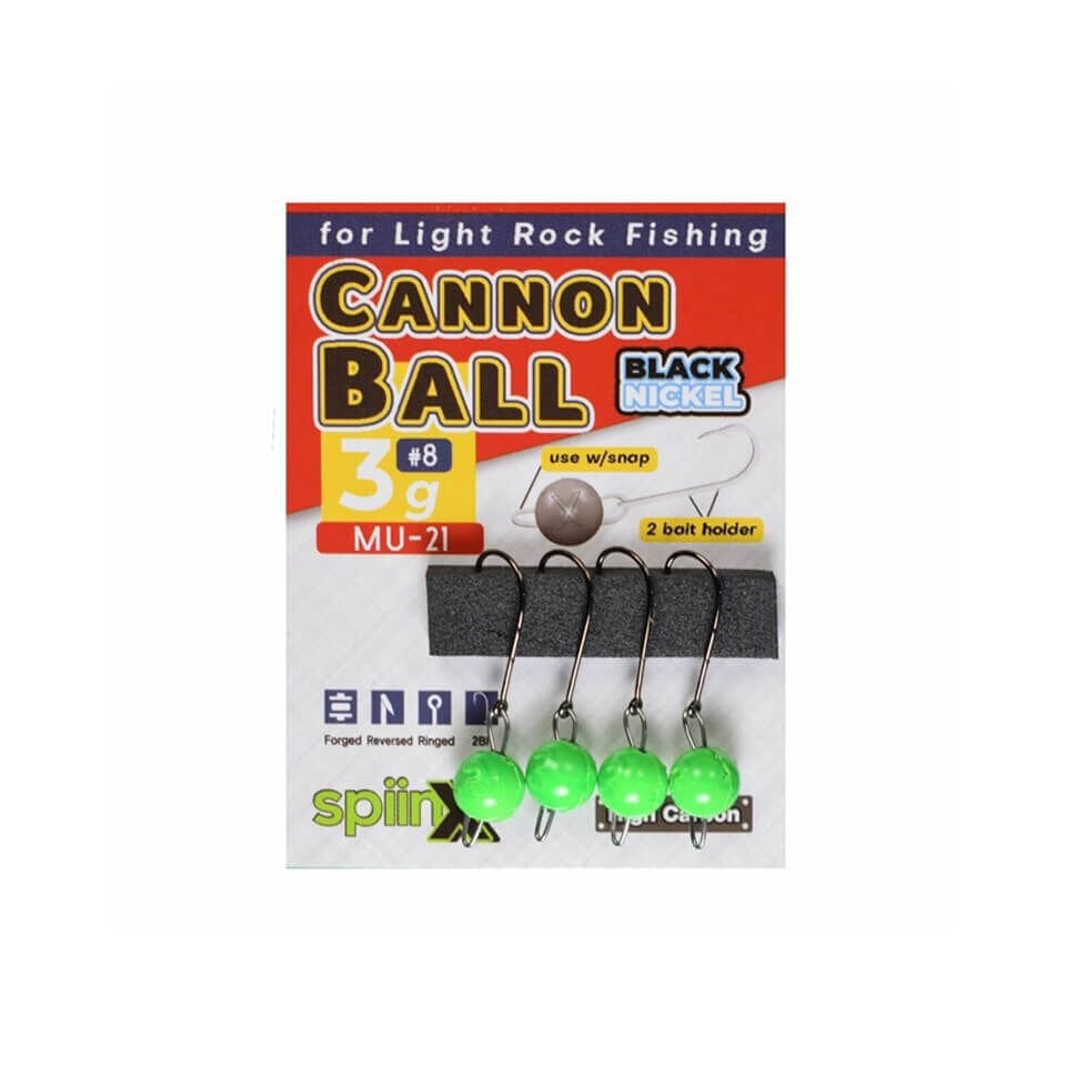 Spiinx Cannon Ball UV Yeşil Jig Head