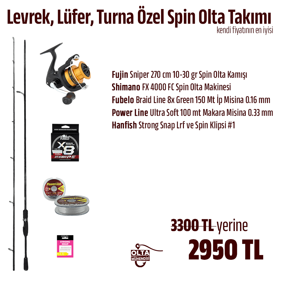 Levrek, Lüfer, Turna Özel Spin Olta Takımı
