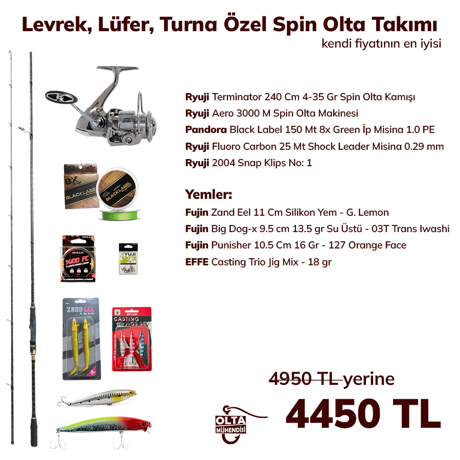 Levrek, Lüfer, Turna Özel Spin Olta Takımı