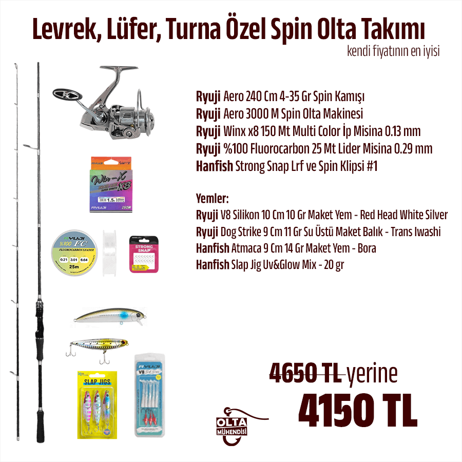 Levrek, Lüfer, Turna Özel Spin Olta Takımı