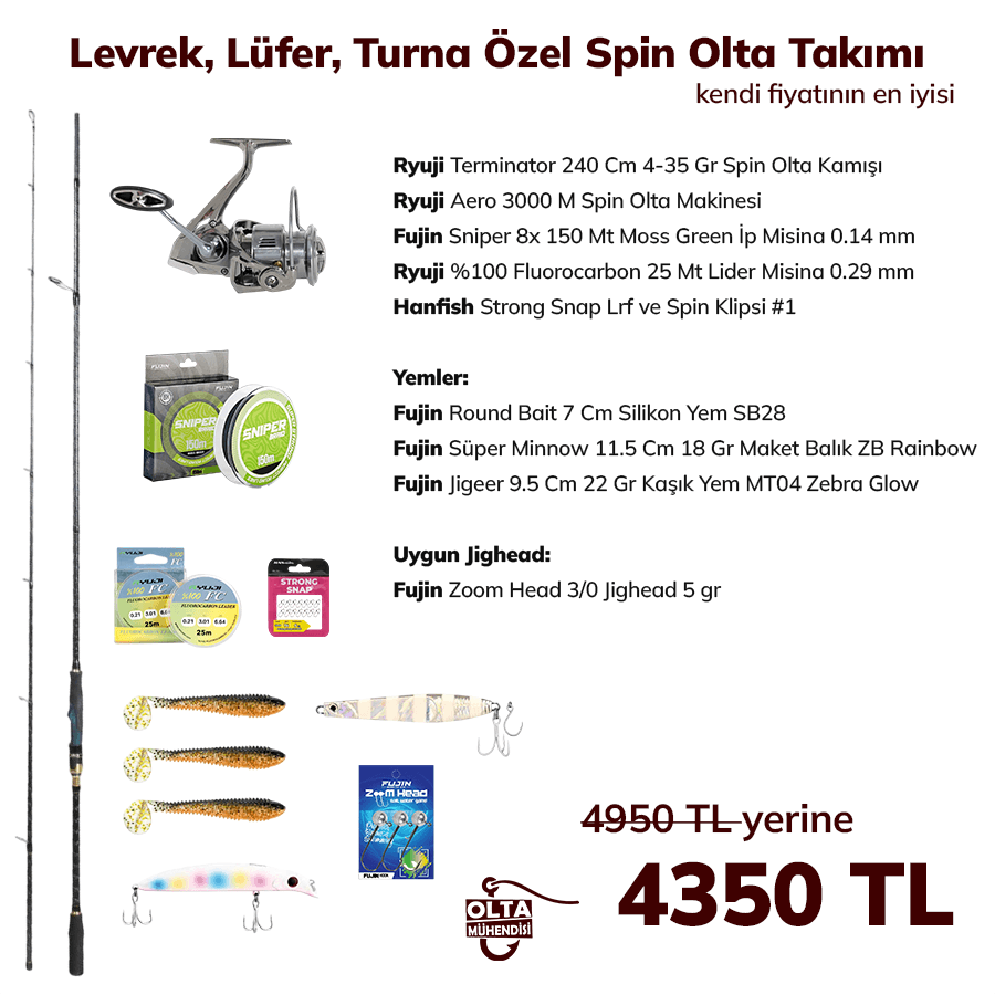 Levrek, Lüfer, Turna Özel Spin Olta Takımı