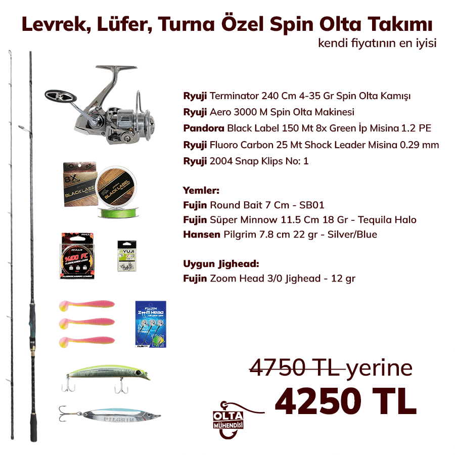 Levrek, Lüfer, Turna Özel Spin Olta Takımı
