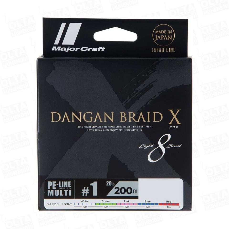 Major Craft Dangan X Braid 8x 200 Mt Multi Color İp Misina