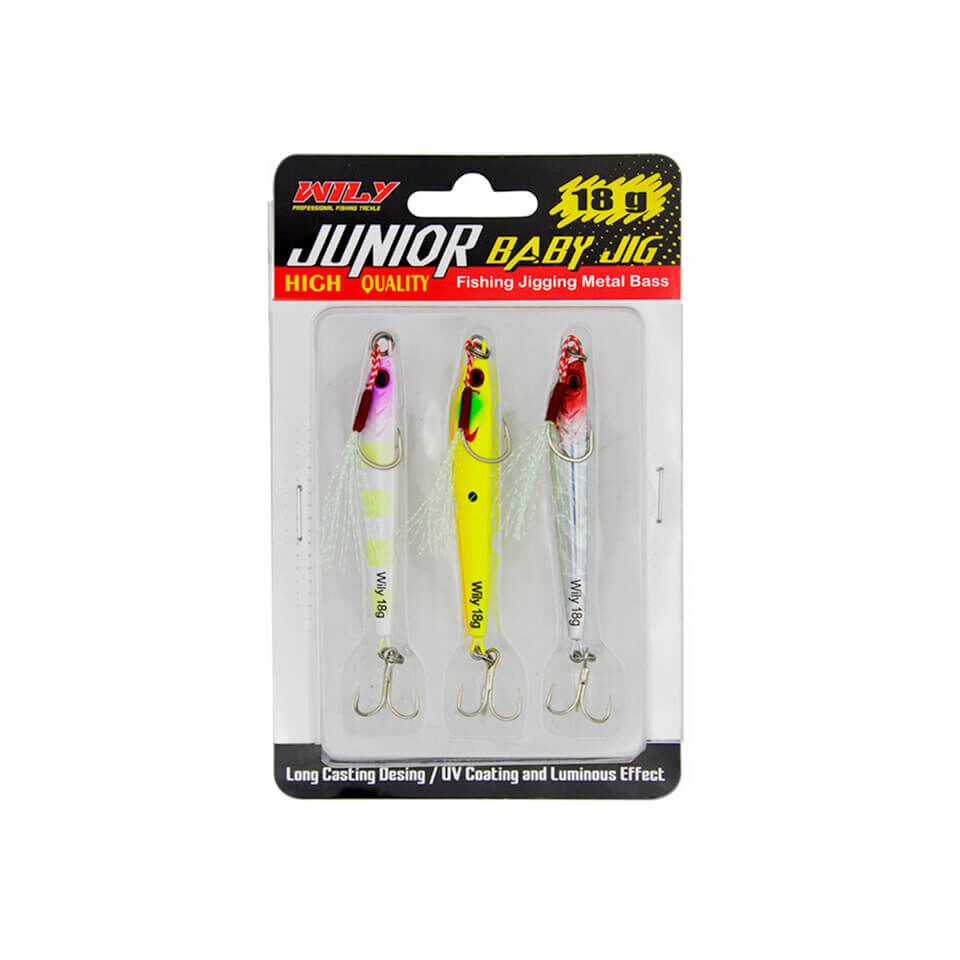 Wily Junior Jig UV Glow Mix 3lü Set