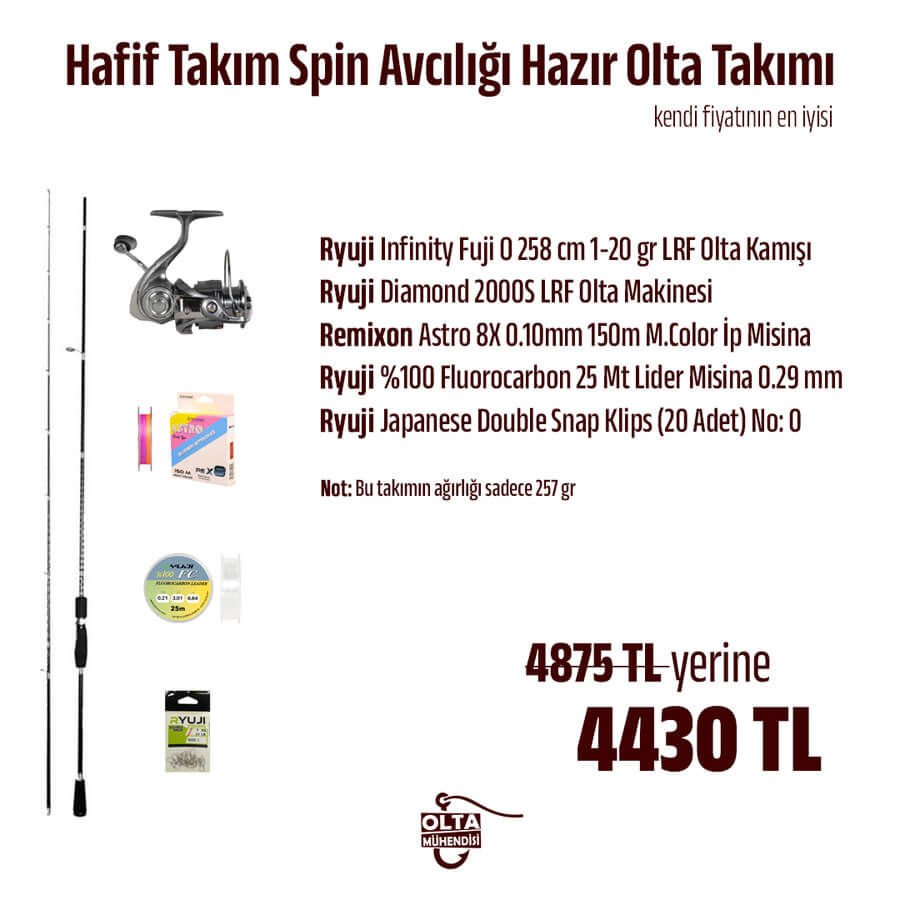 Hafif Takım Spin Avcılığı Hazır Olta Takımı