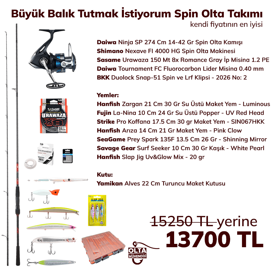 Büyük Balık Tutmak İstiyorum Spin Olta Takımı