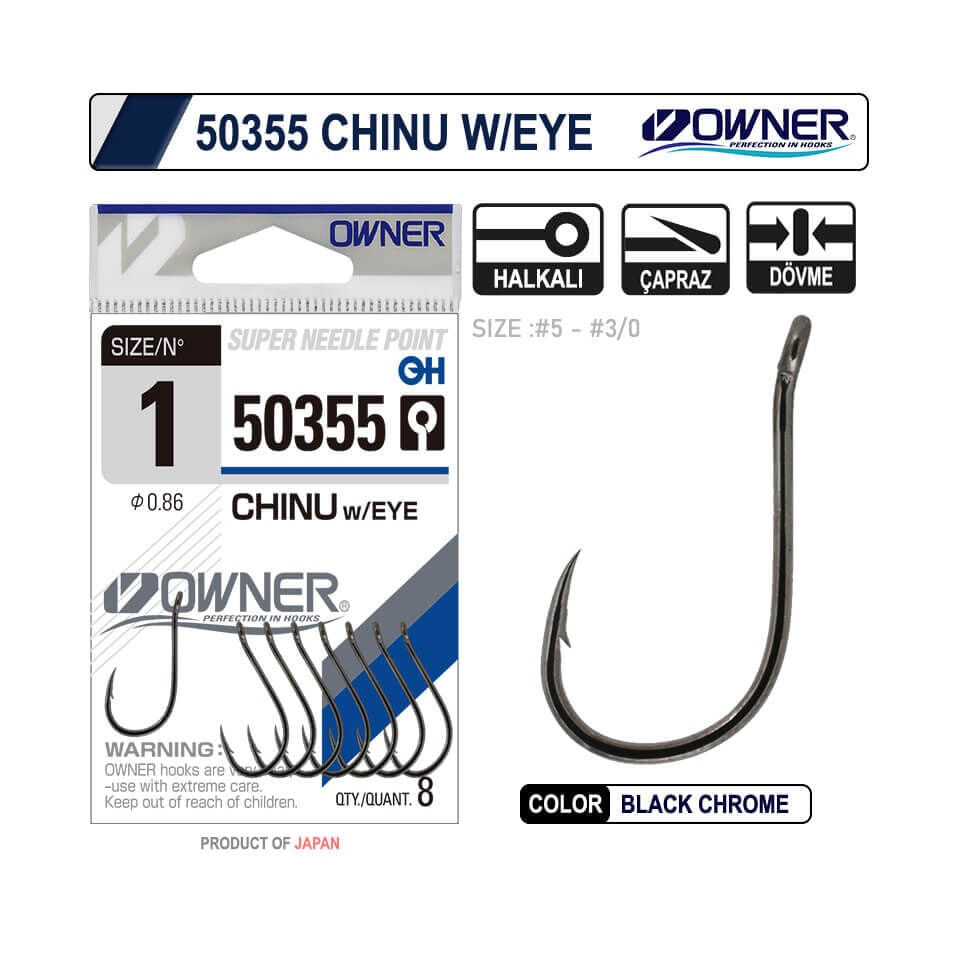 Owner 50355 Chinu W/Eye Gun Black Olta İğnesi
