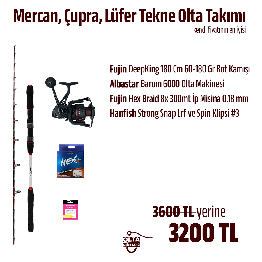 Mercan, Çupra, Lüfer Tekne Olta Takımı
