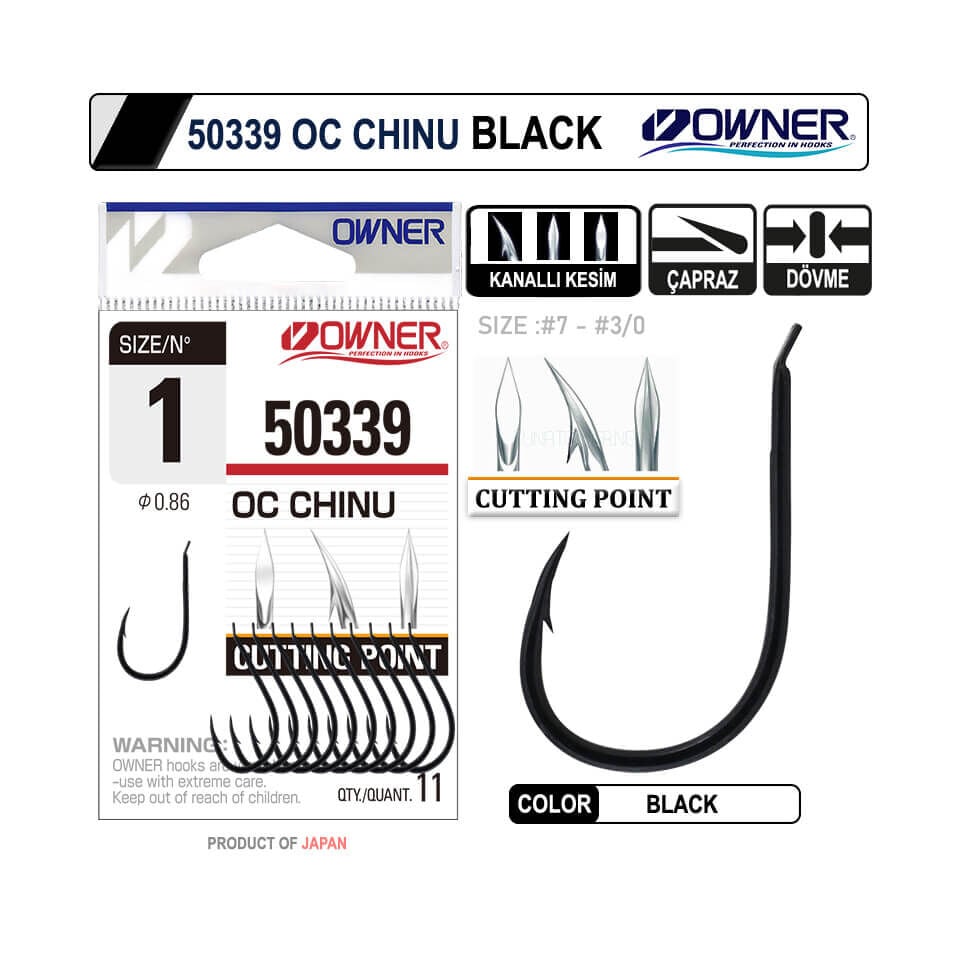 Owner 50339 Cut Chinu Black Olta İğnesi