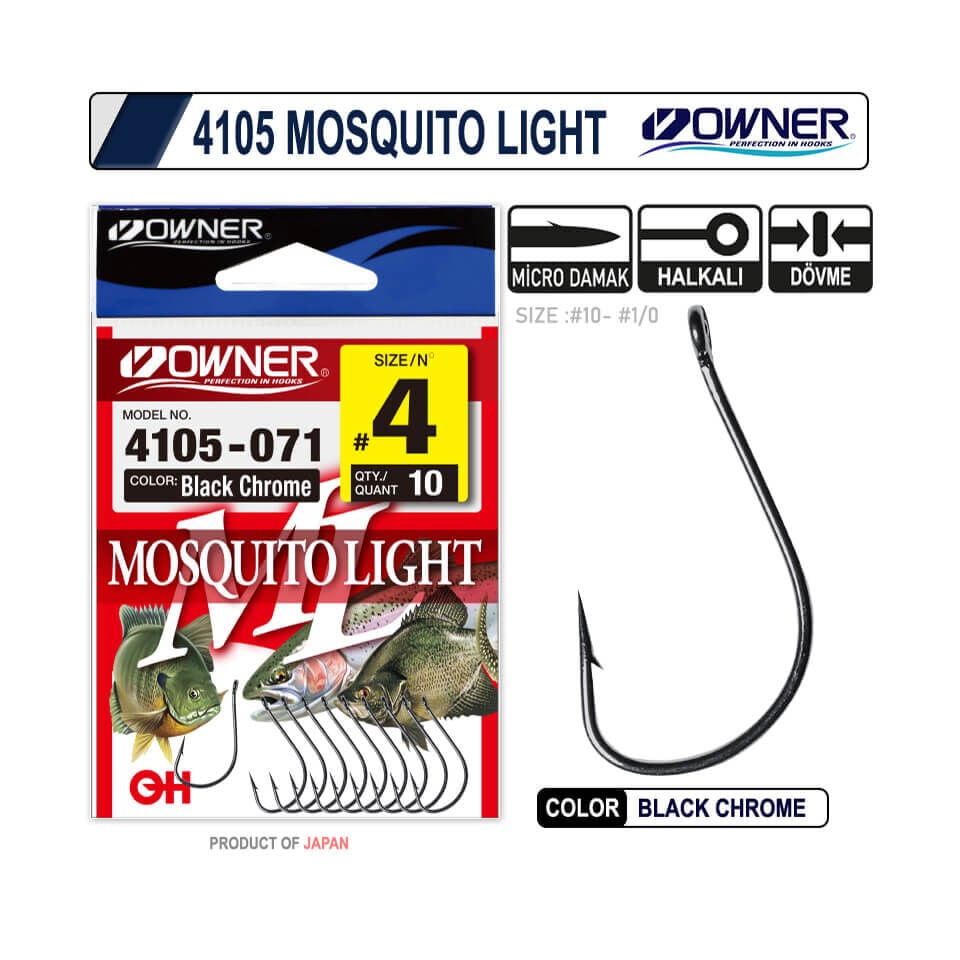 Owner 4105 Mosquito Light Black Chrome Olta İğnesi