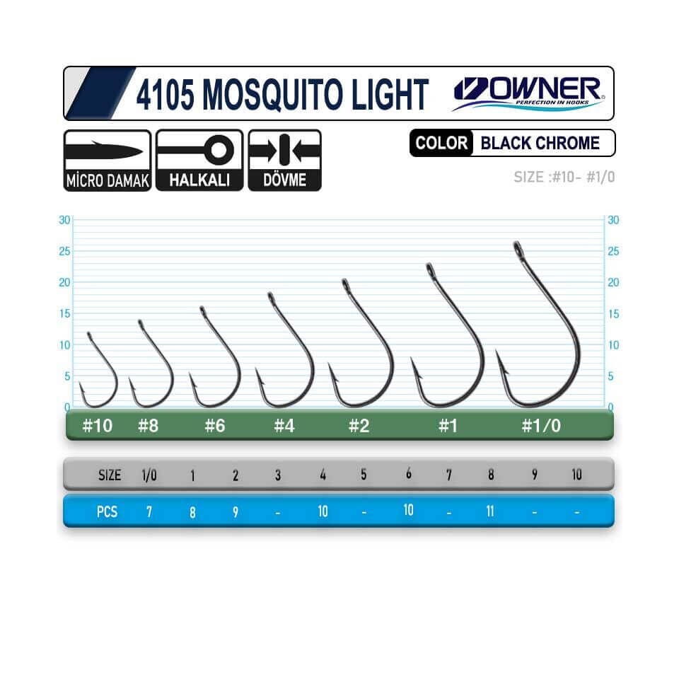 Owner 4105 Mosquito Light Black Chrome Olta İğnesi