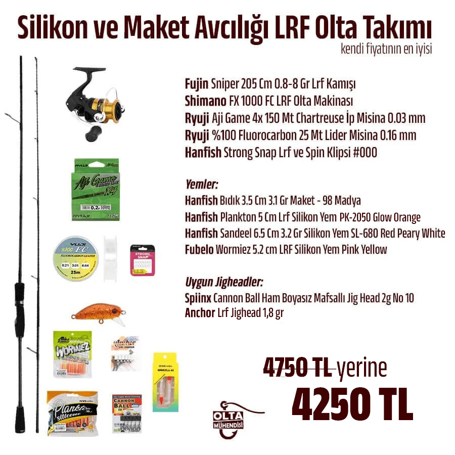 Silikon ve Maket Avcılığı Hazır Olta Takımı