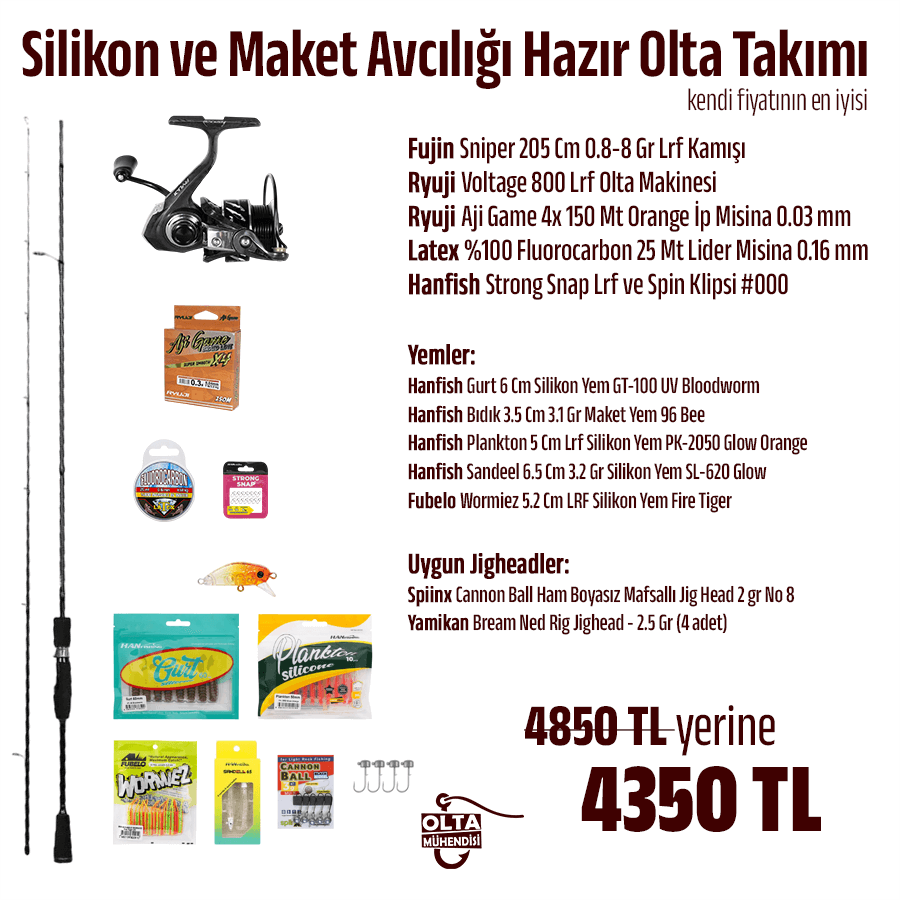 Silikon ve Maket Avcılığı Hazır Olta Takımı