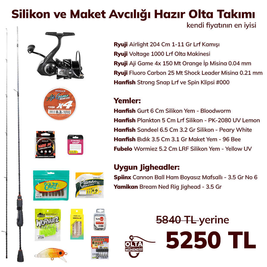 Silikon ve Maket Avcılığı Hazır Olta Takımı
