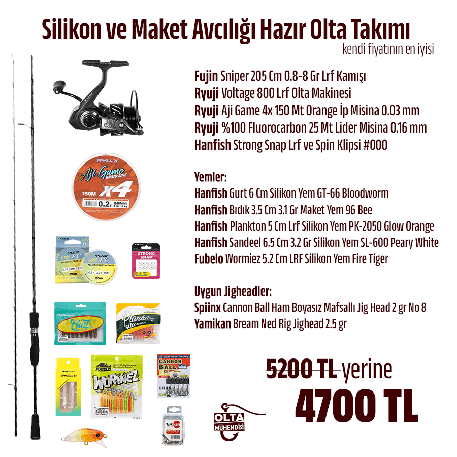 Silikon ve Maket Avcılığı Hazır Olta Takımı