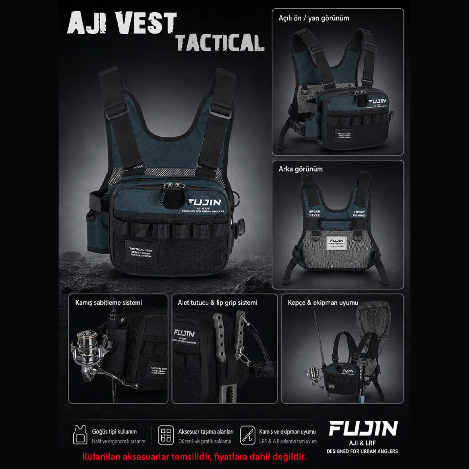 Fujin Tactical Vest Khaki Balıkçı Çantası