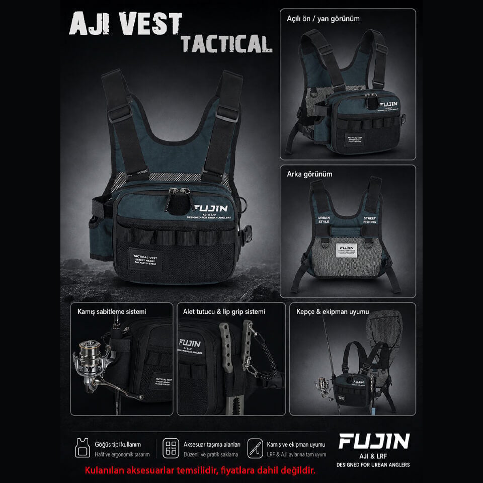 Fujin Tactical Vest Brown Camo Balıkçı Çantası