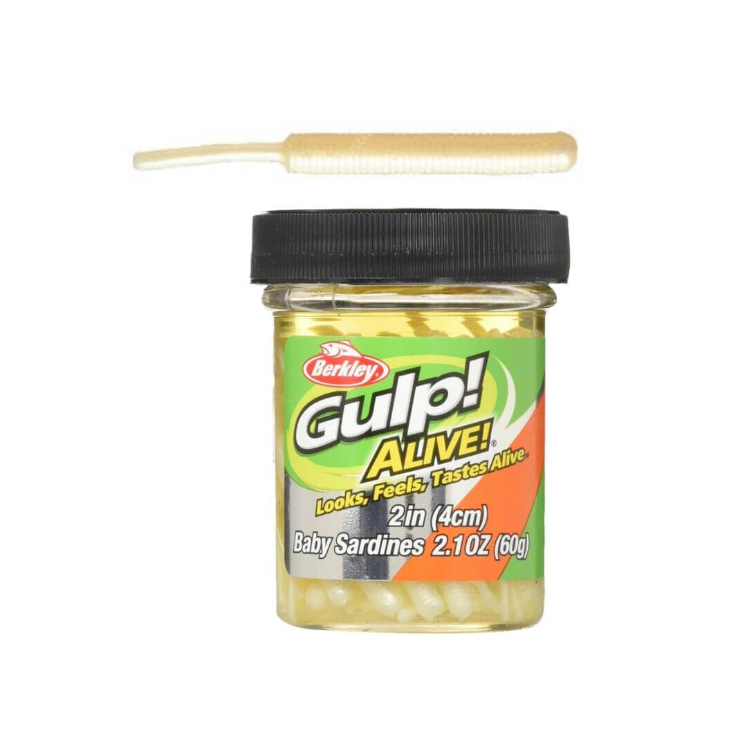 Berkley Gulp Alive Baby Sardine LRF Silikon Yem Pearl White
