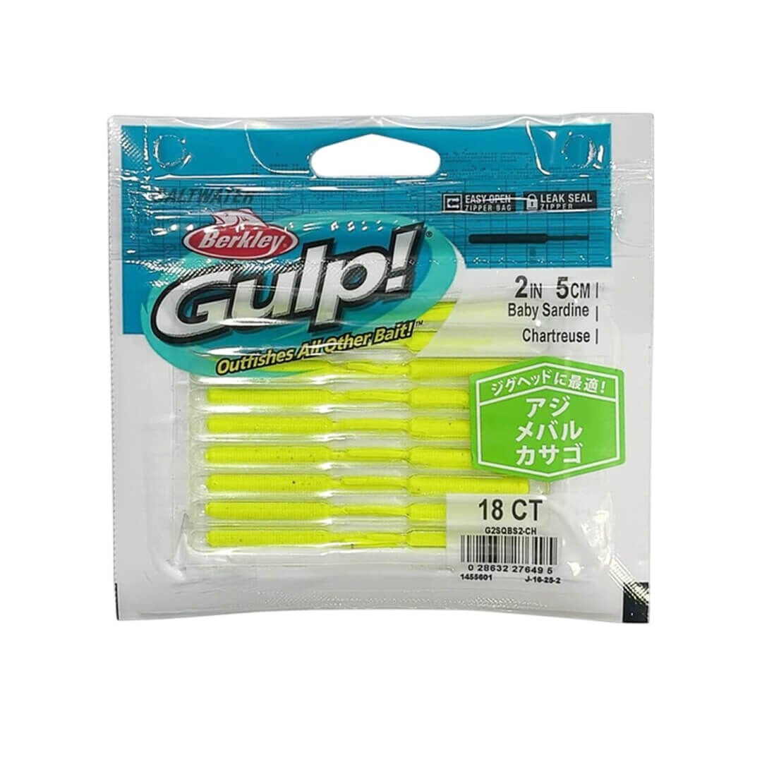 Berkley Gulp Baby Sardine 5 Cm LRF Silikon Yem Chartreuse