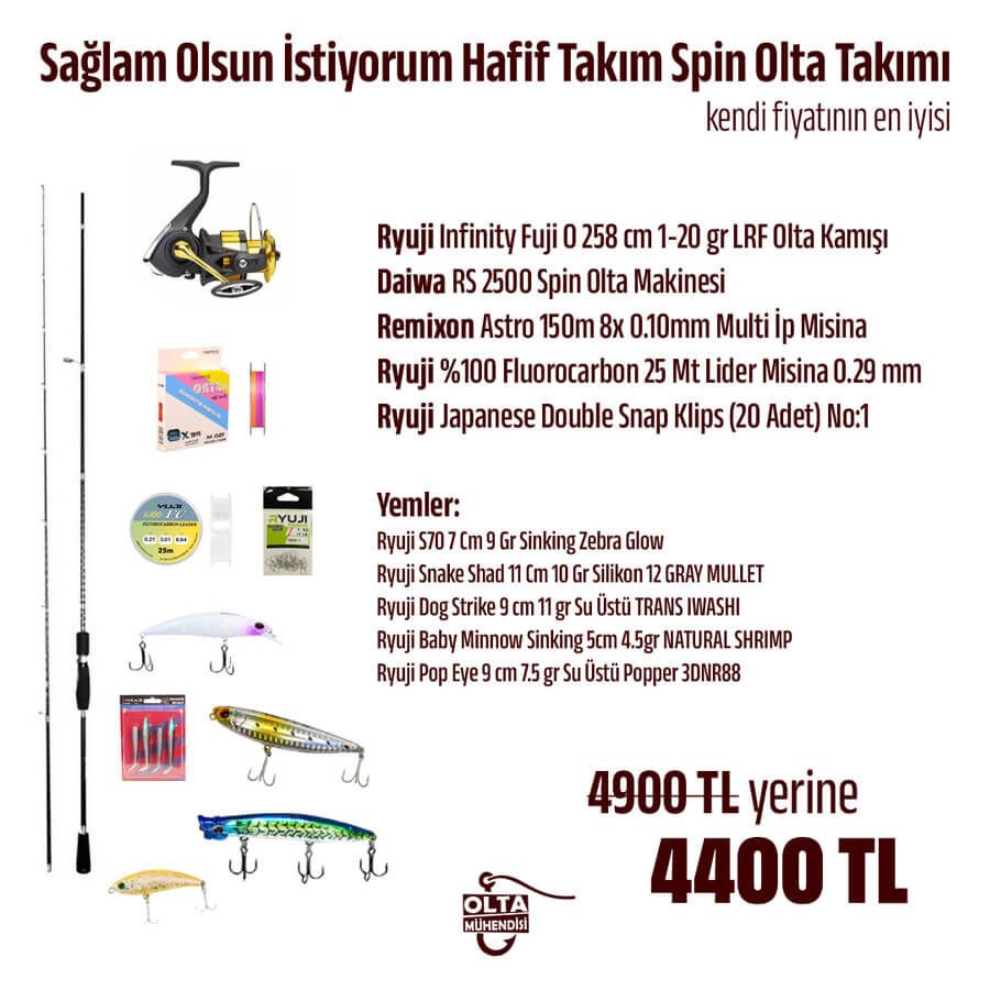 Sağlam Olsun İstiyorum Hafif Takım Spin Olta Takımı