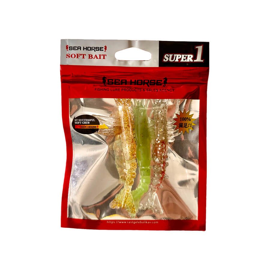 Sea Horse 7.5  cm 3 gr Silikon Karides (3 Adet)