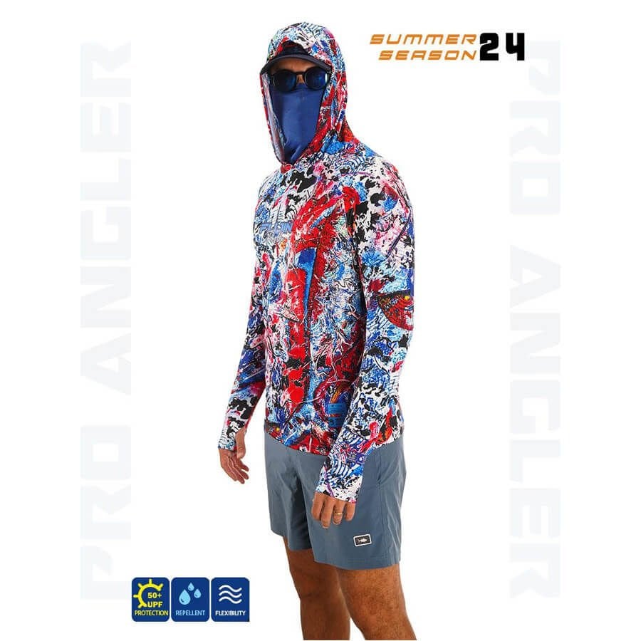 Fujin Pro Angler S24 Buff&Hoodie Makai Blue Red
