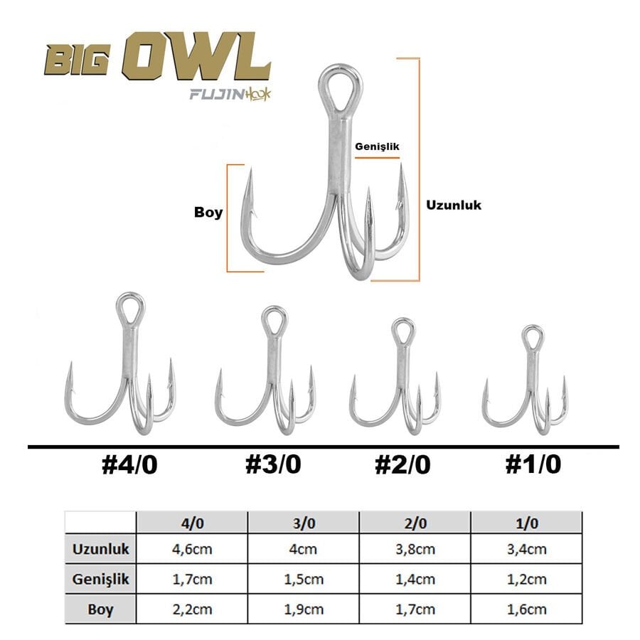 Fujin Big Owl Super Anti-Rust Üçlü İğne
