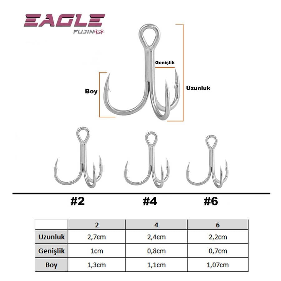 Fujin Eagle Super Anti-Rust Üçlü İğne