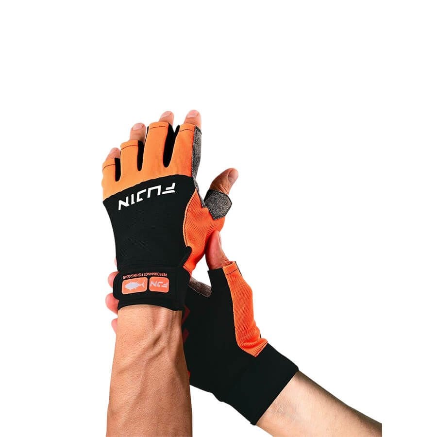 Fujin Pro Angler S24 Big Game Gloves Orange Spin Eldiveni