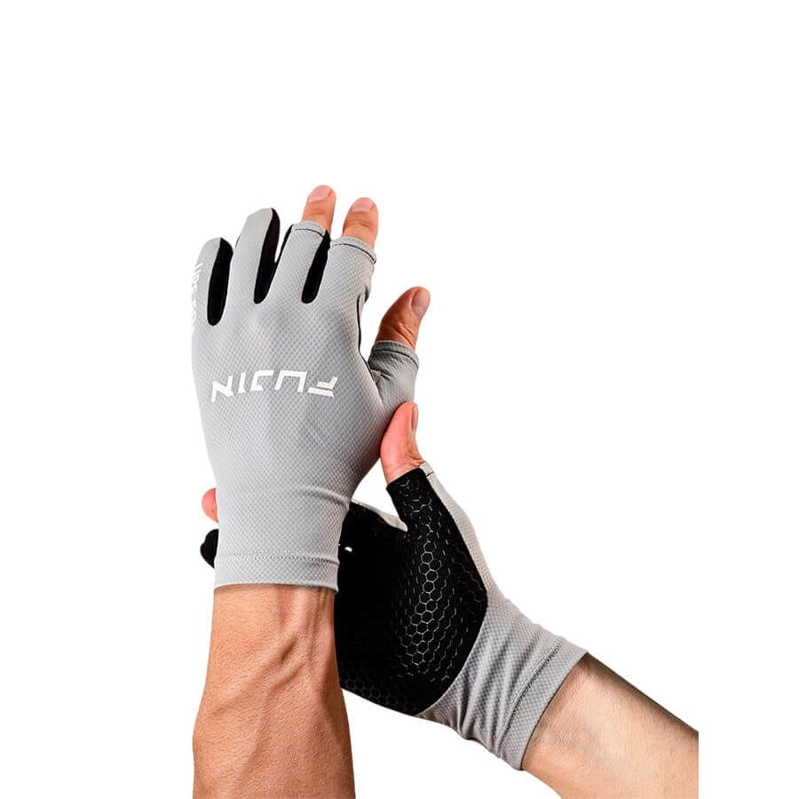 Fujin Pro Angler S24 Summer Gloves Grey Spin Eldiveni